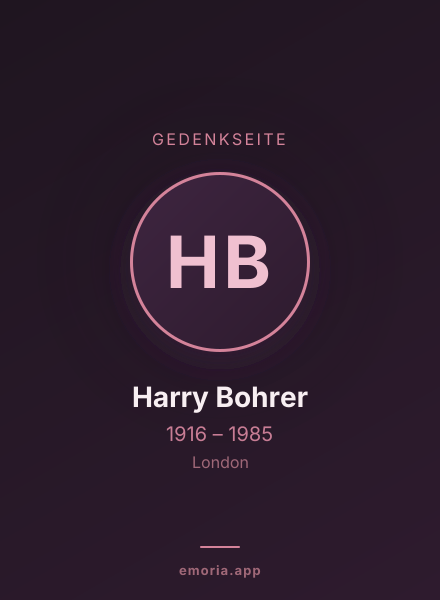 Gedenkportrait von Harry Bohrer