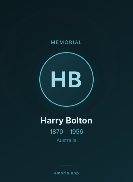Memorial portrait of Harry Bolton