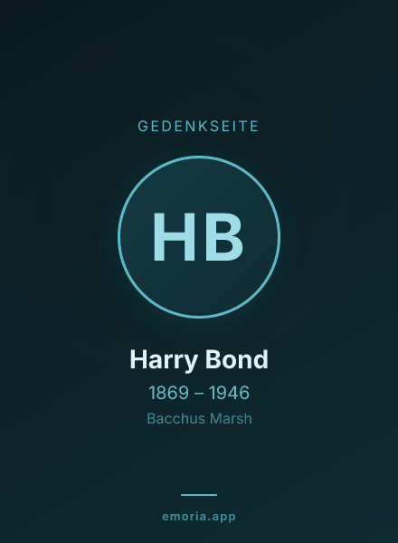 Gedenkportrait von Harry Bond
