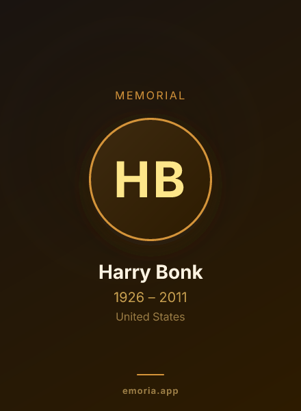 Memorial portrait of Harry Bonk