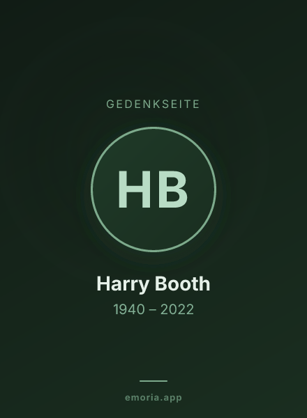 Gedenkportrait von Harry Booth