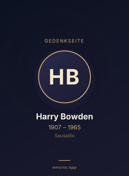 Gedenkportrait von Harry Bowden