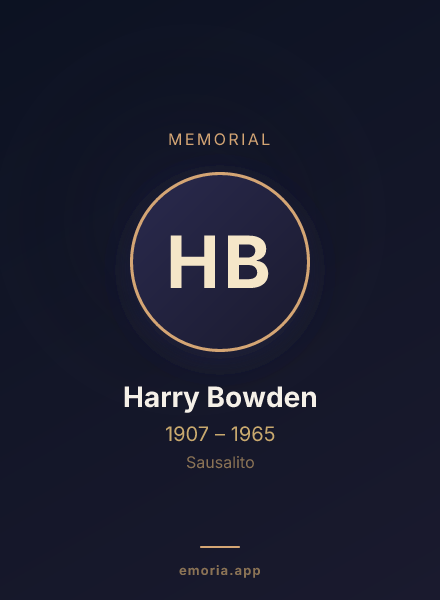 Memorial portrait of Harry Bowden