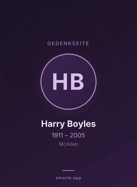 Gedenkportrait von Harry Boyles