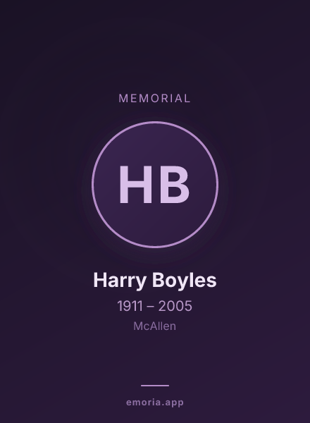 Memorial portrait of Harry Boyles