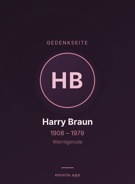 Gedenkportrait von Harry Braun