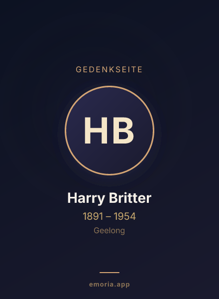 Gedenkportrait von Harry Britter