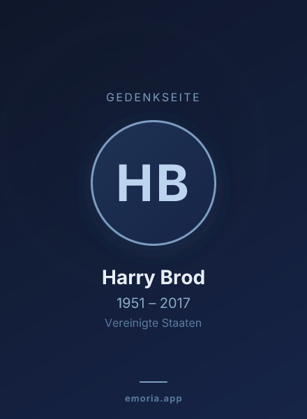 Gedenkportrait von Harry Brod