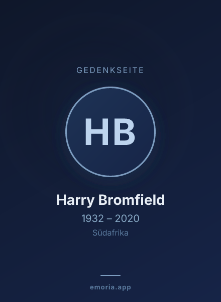 Gedenkportrait von Harry Bromfield