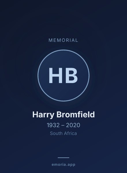 Memorial portrait of Harry Bromfield