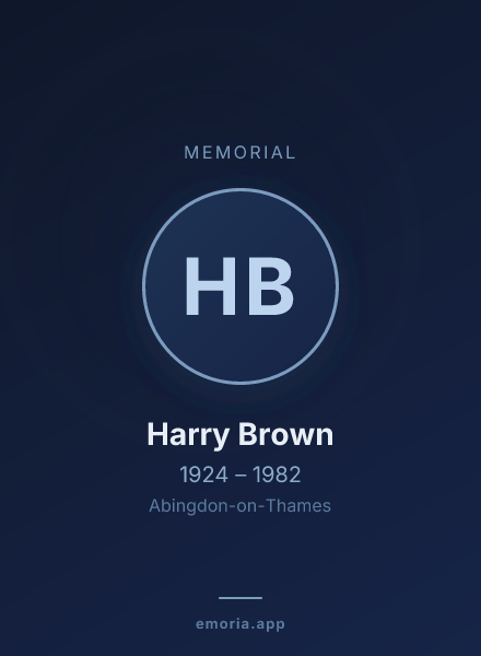 Memorial portrait of Harry Brown