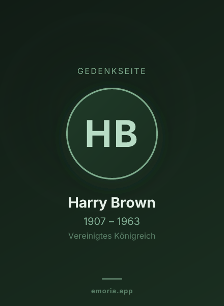 Gedenkportrait von Harry Brown