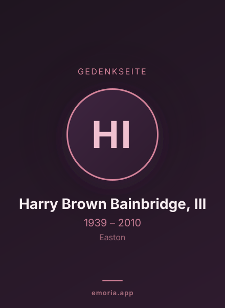 Gedenkportrait von Harry Brown Bainbridge, III