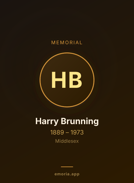 Memorial portrait of Harry Brunning