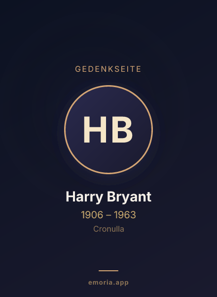 Gedenkportrait von Harry Bryant