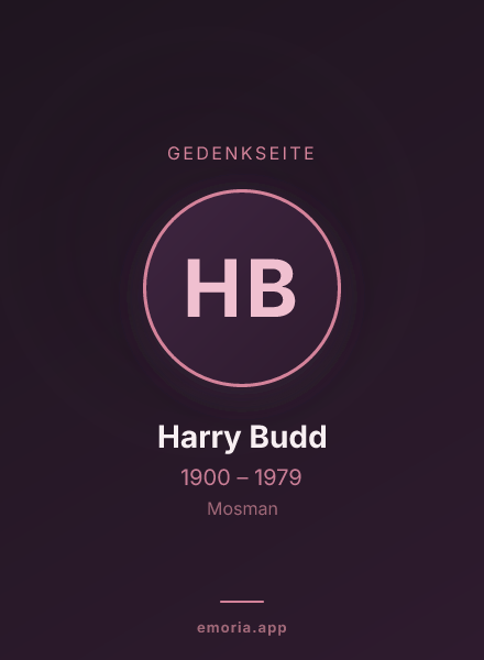 Gedenkportrait von Harry Budd