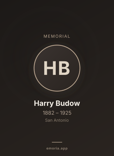 Memorial portrait of Harry Budow