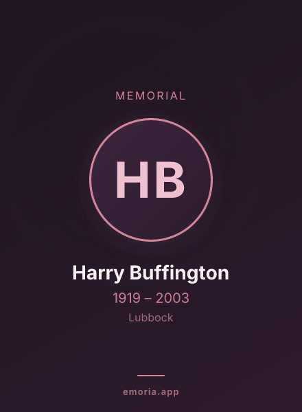Memorial portrait of Harry Buffington