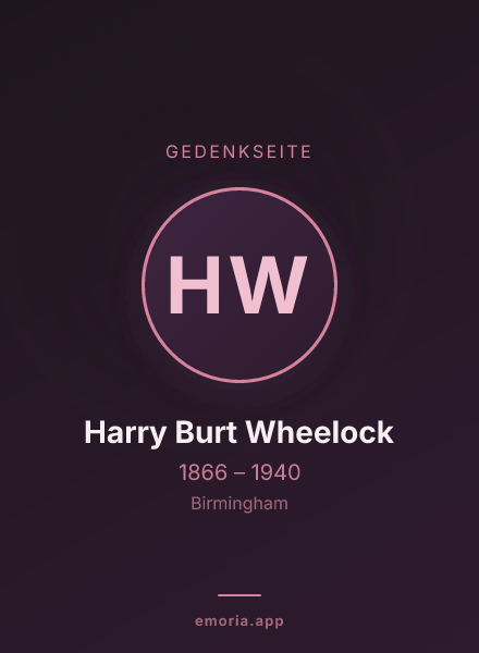 Gedenkportrait von Harry Burt Wheelock