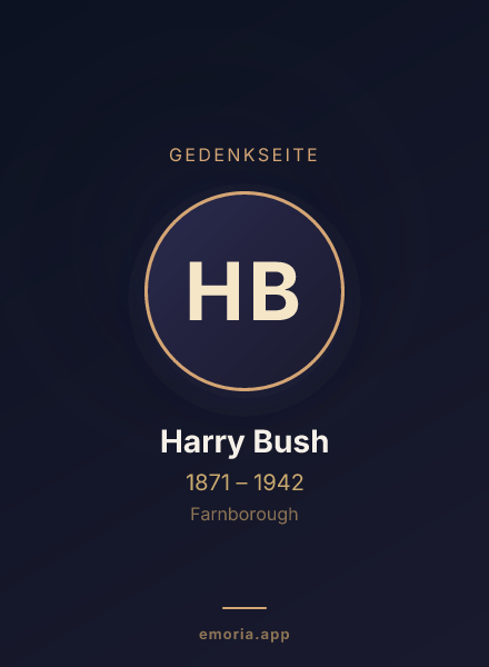 Gedenkportrait von Harry Bush