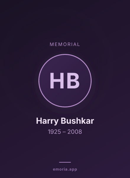 Memorial portrait of Harry Bushkar