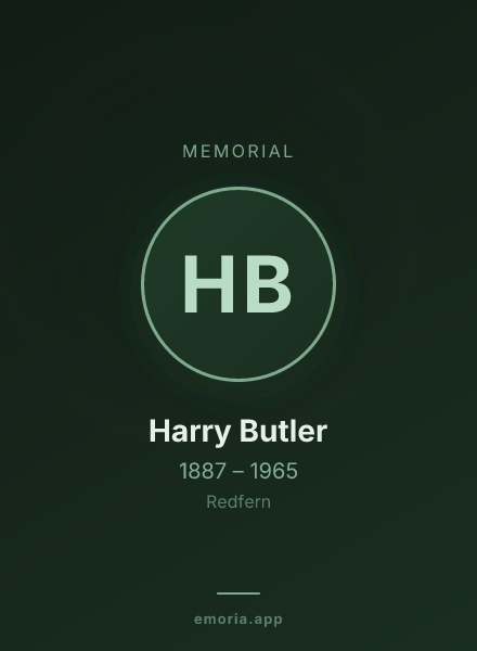 Memorial portrait of Harry Butler