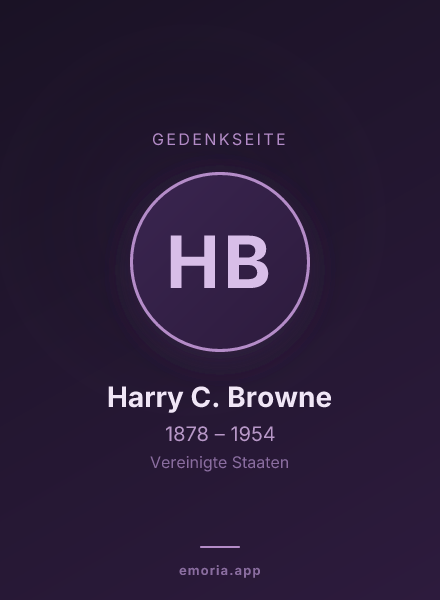 Gedenkportrait von Harry C. Browne