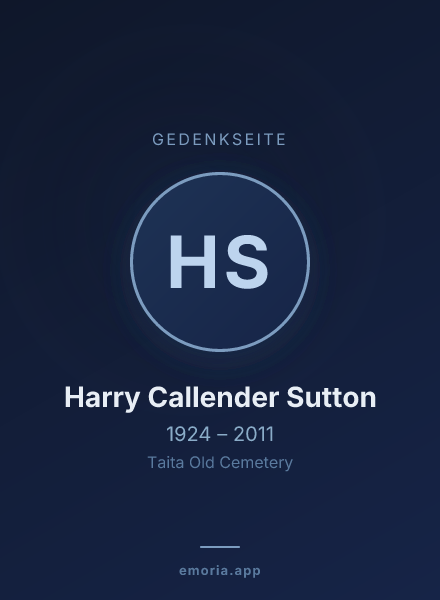 Gedenkportrait von Harry Callender Sutton