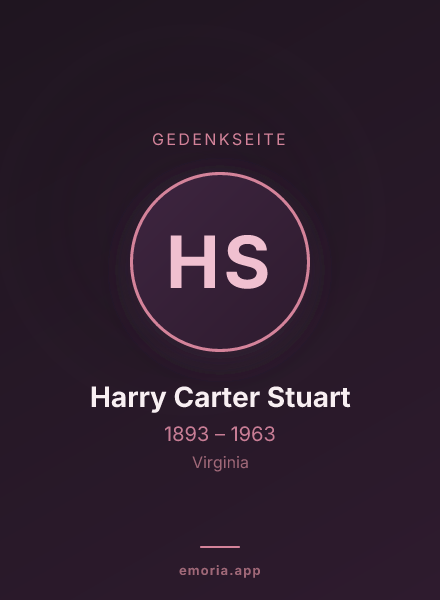 Gedenkportrait von Harry Carter Stuart
