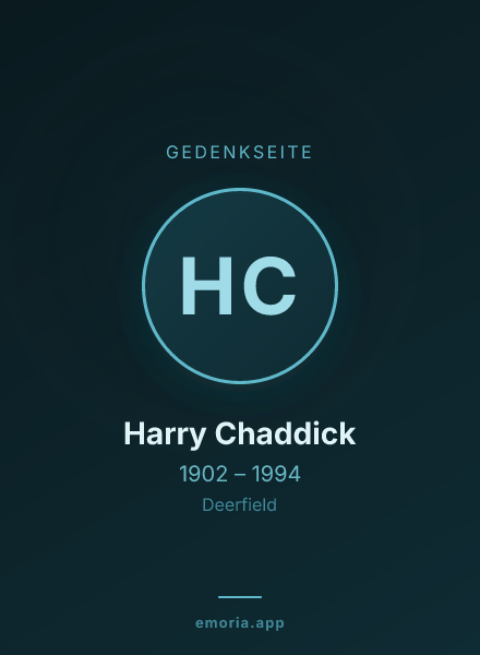 Gedenkportrait von Harry Chaddick