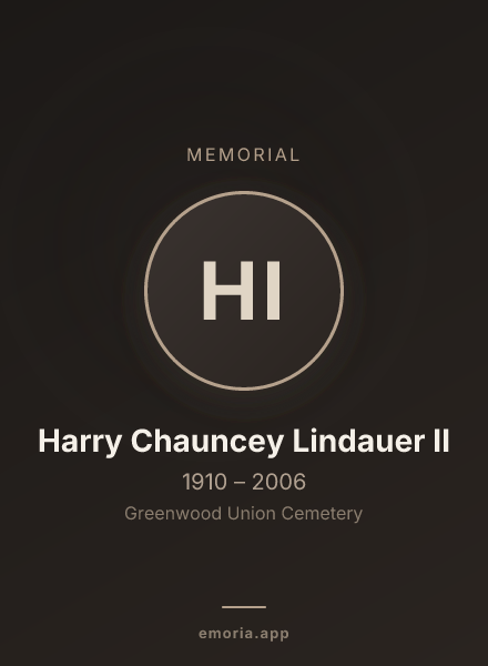 Memorial portrait of Harry Chauncey Lindauer II
