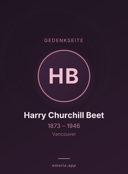 Gedenkportrait von Harry Churchill Beet