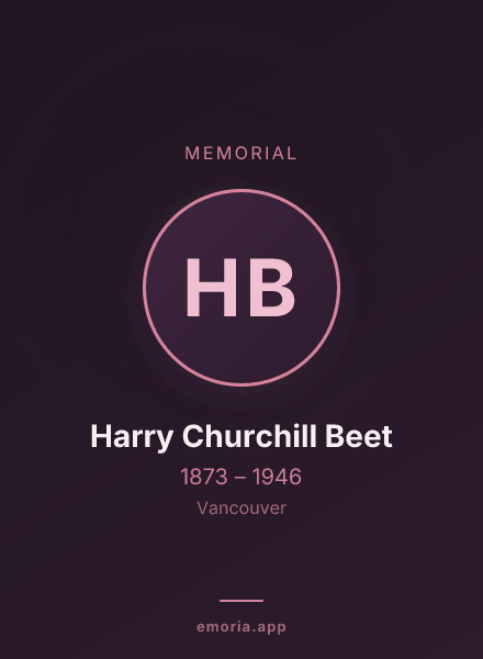 Memorial portrait of Harry Churchill Beet