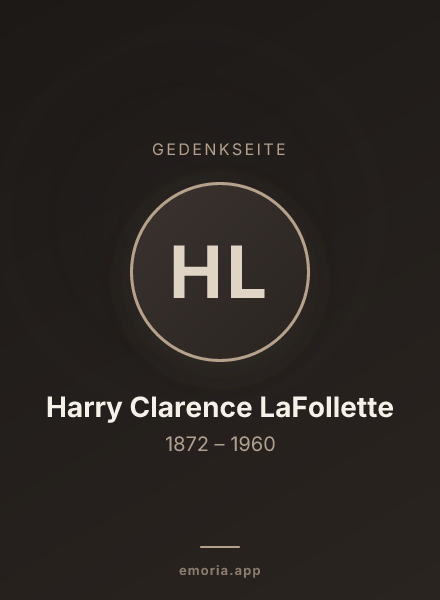 Gedenkportrait von Harry Clarence LaFollette
