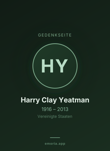 Gedenkportrait von Harry Clay Yeatman