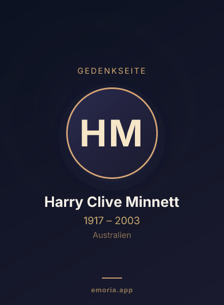 Gedenkportrait von Harry Clive Minnett