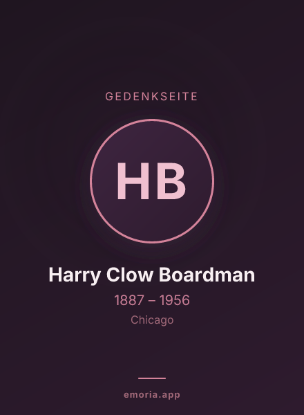 Gedenkportrait von Harry Clow Boardman