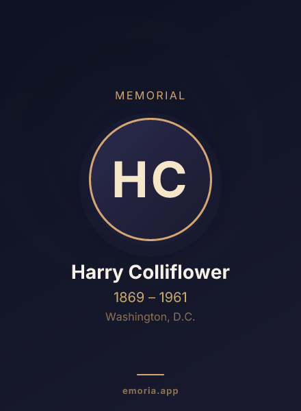 Memorial portrait of Harry Colliflower