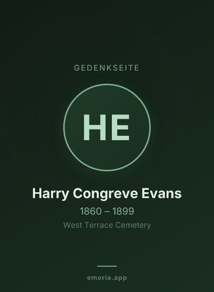 Gedenkportrait von Harry Congreve Evans