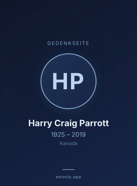 Gedenkportrait von Harry Craig Parrott
