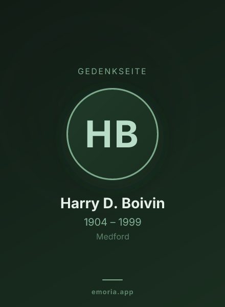 Gedenkportrait von Harry D. Boivin