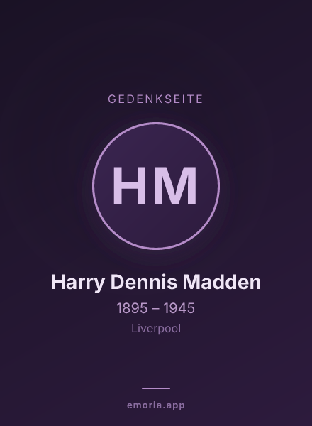 Gedenkportrait von Harry Dennis Madden