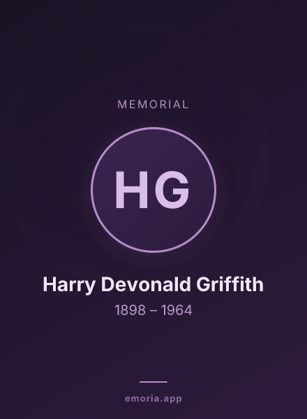 Memorial portrait of Harry Devonald Griffith