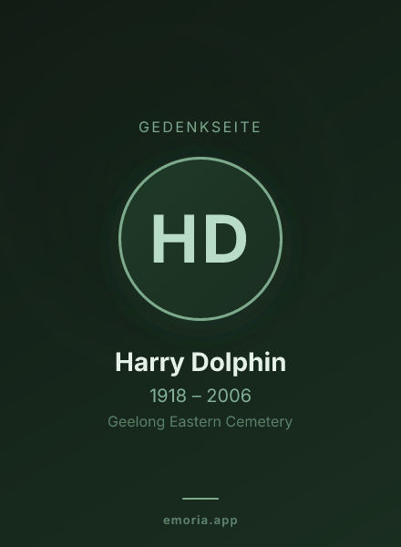 Gedenkportrait von Harry Dolphin