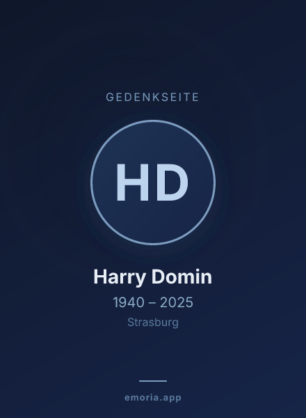 Gedenkportrait von Harry Domin