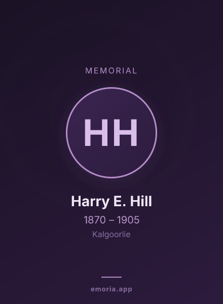 Memorial portrait of Harry E. Hill