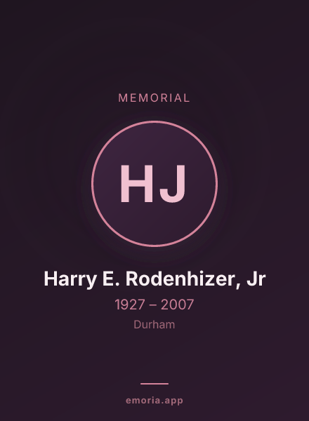 Memorial portrait of Harry E. Rodenhizer, Jr