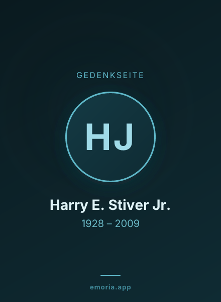 Gedenkportrait von Harry E. Stiver Jr.