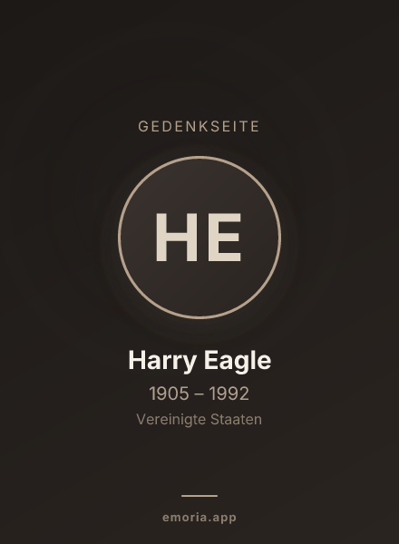 Gedenkportrait von Harry Eagle