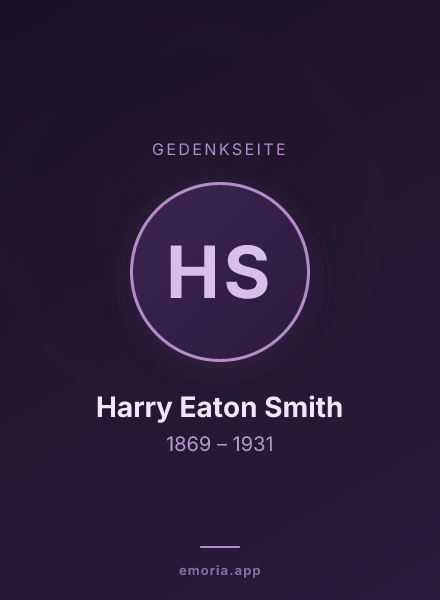 Gedenkportrait von Harry Eaton Smith
